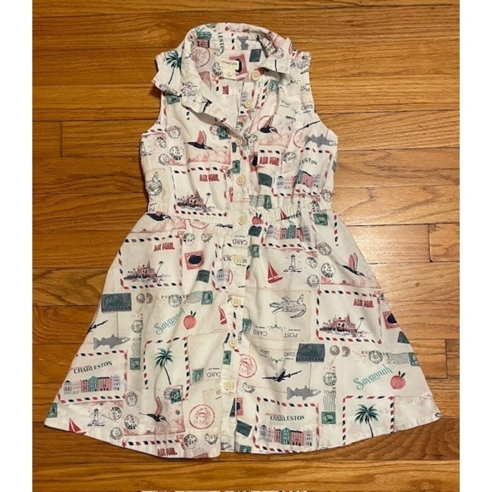 CREWCUTS J Crew Postcards Travel Dress Savanah Charleston Louisiana Girls 6